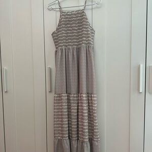 Chic Striped Tiered Maxi Dress